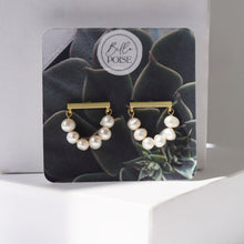 Load image into Gallery viewer, 14kt Gold Plated Freshwater Pearl Drop Tassel Earrings