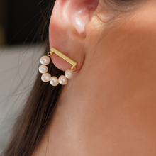 Load image into Gallery viewer, 14kt Gold Plated Freshwater Pearl Drop Tassel Earrings