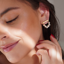 Load image into Gallery viewer, 14kt Gold Plated Freshwater Pearl Drop Tassel Earrings