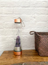 Load image into Gallery viewer, Crystal Glass with Rose Gold Water Bottle