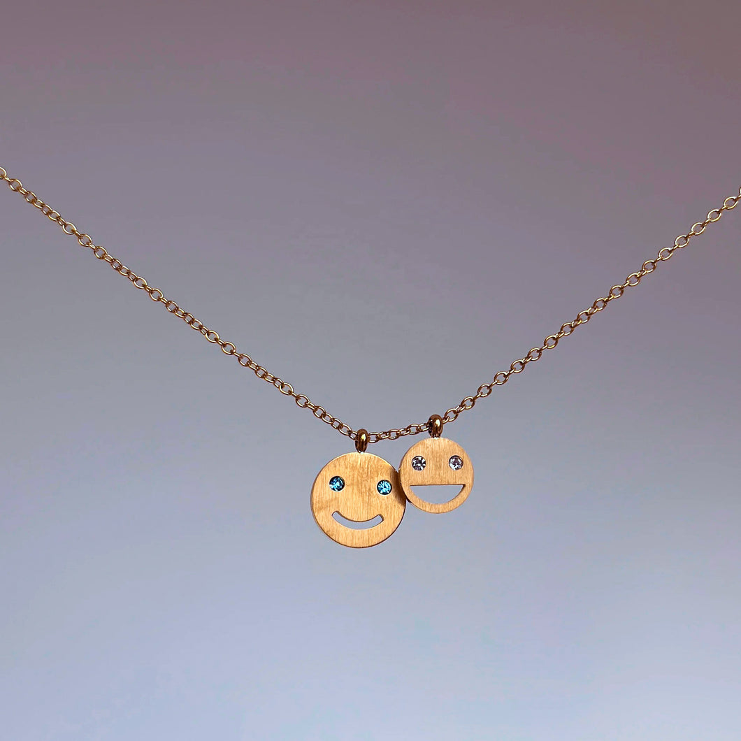18kt Gold Plated All SMILES Necklace
