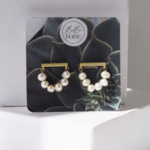 Load image into Gallery viewer, 14kt Gold Plated Freshwater Pearl Drop Tassel Earrings
