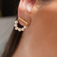 Load image into Gallery viewer, 14kt Gold Plated Freshwater Pearl Drop Tassel Earrings
