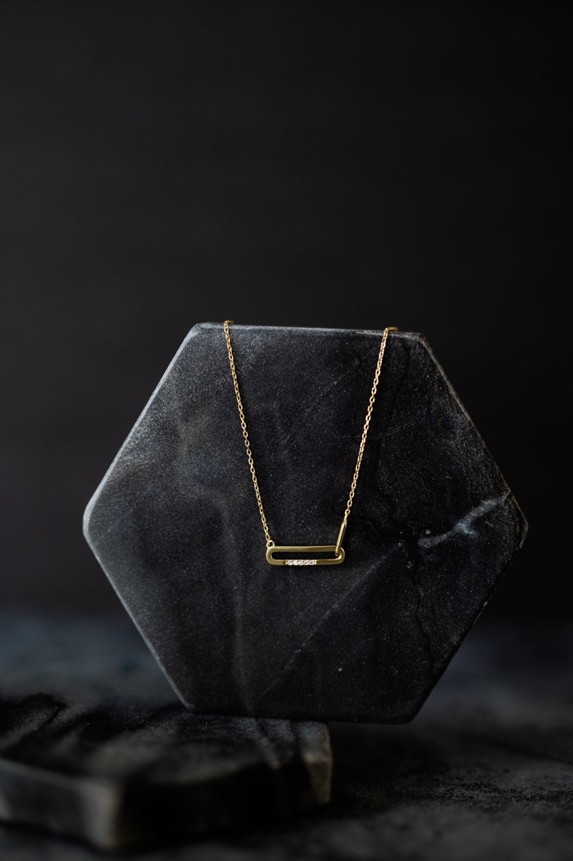 Delicate Paper Clip Necklace - Silver or 18kt Gold Plated