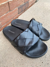 Load image into Gallery viewer, Black Pool Slide Sandal
