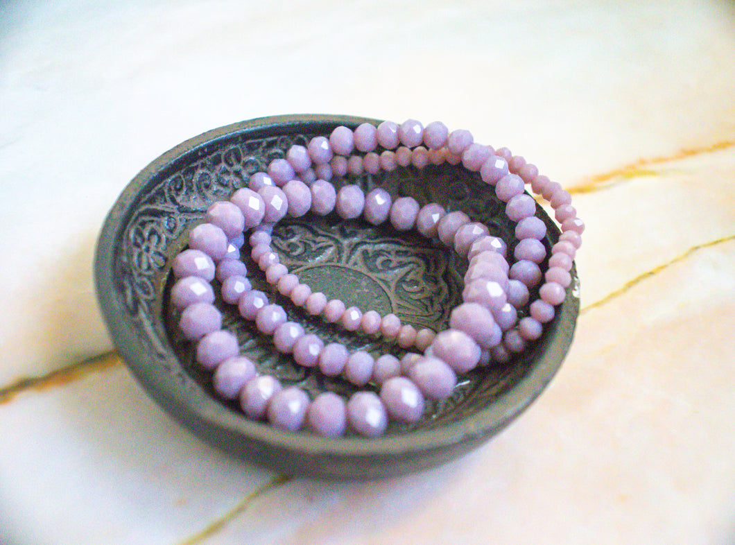Purple Glass Beads set of 3