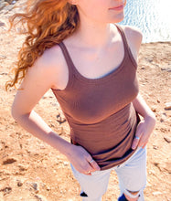 Load image into Gallery viewer, Chocolate Basic Ribbed Tank
