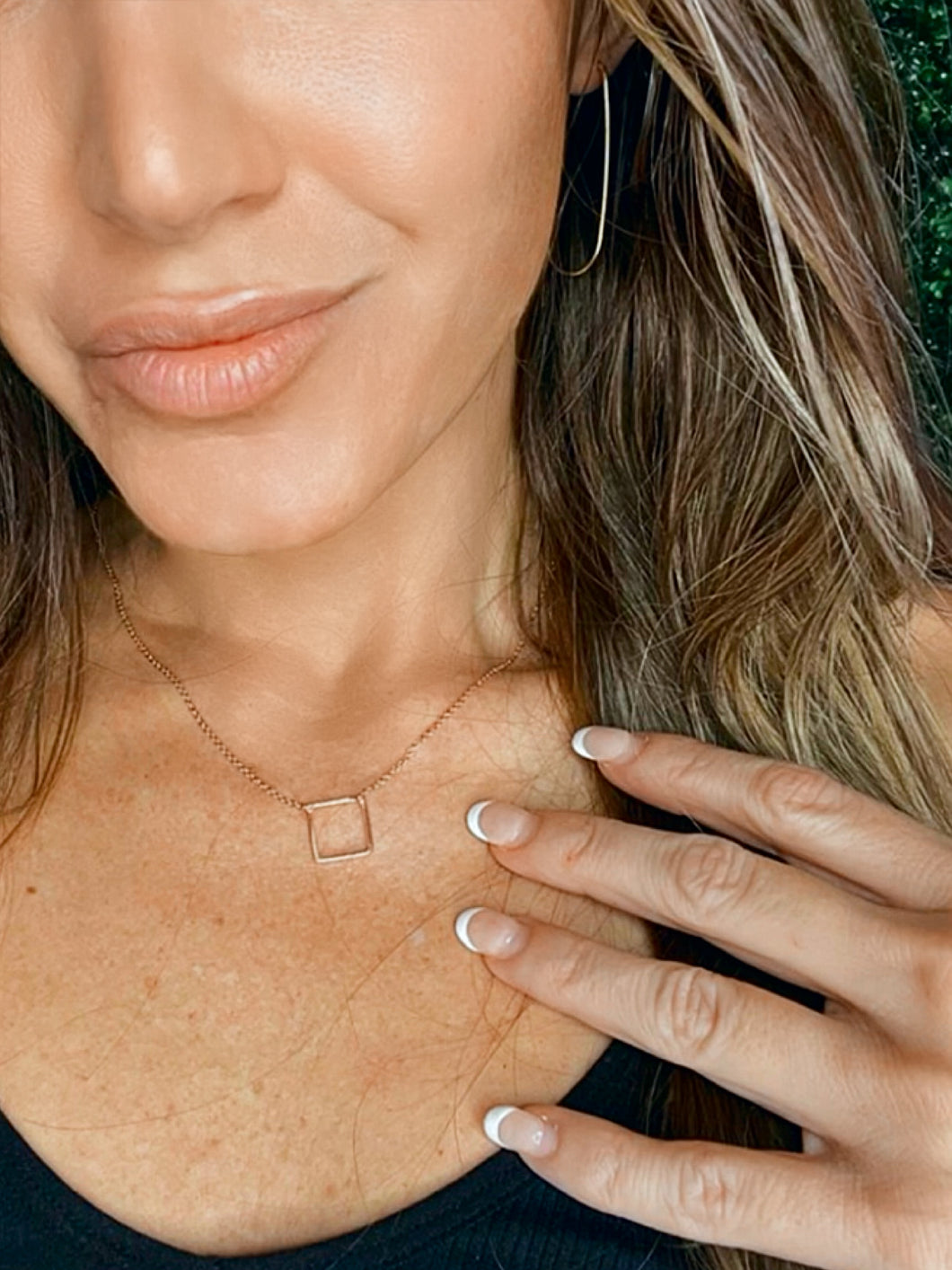 Rose Gold Square Necklace